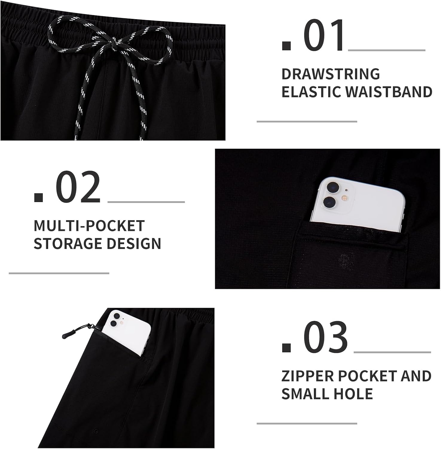 Cozople Mens Swim Trunks with Compression Liner 2 in 1 Quick Dry 9" Zipper Pockets Board Shorts for Surfing Beach Gym