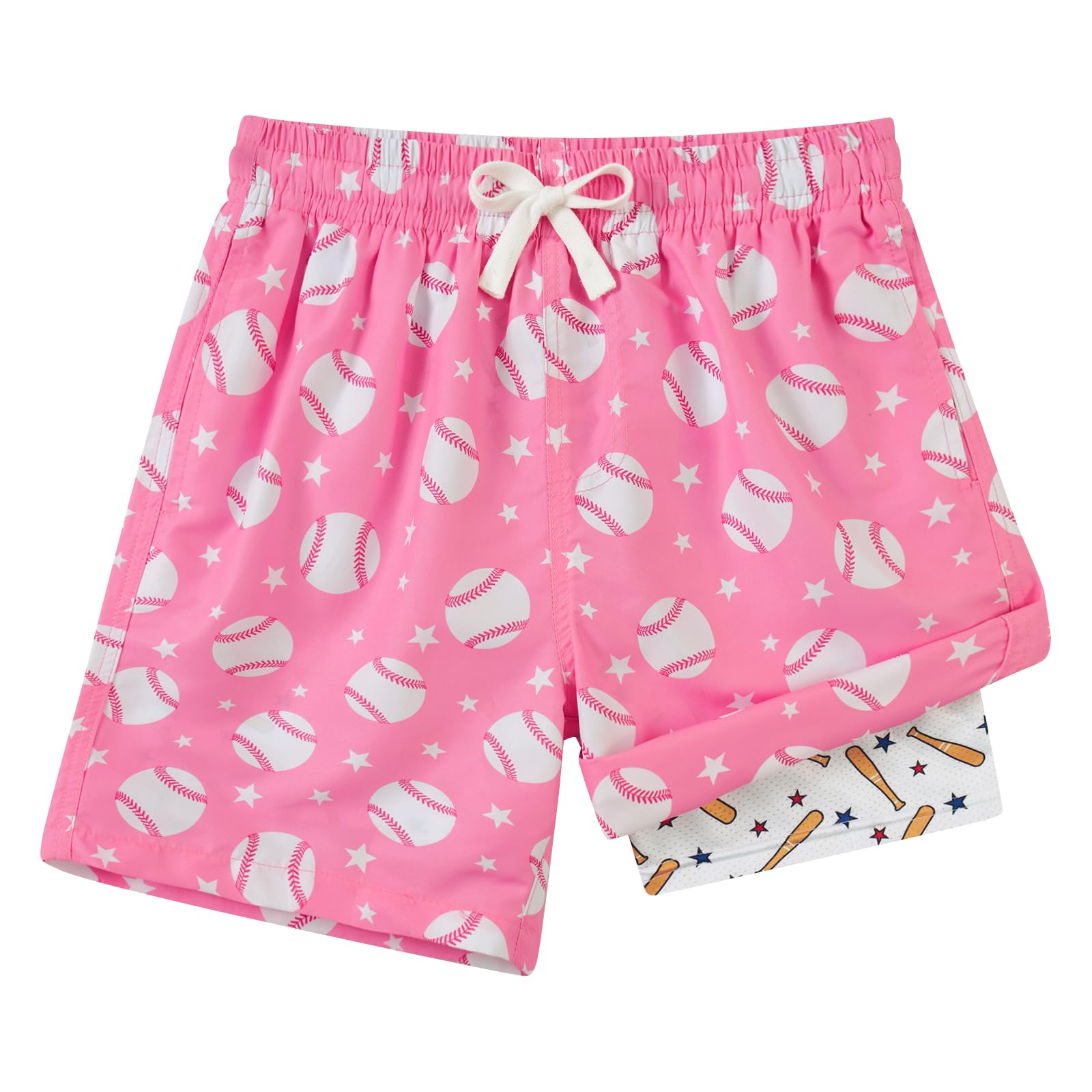 Cozople 7-20T Boys Swim Trunks with Compression Liner Big Boys Quick Dry Bathing Suit Stretch 2 in 1 Beach Swimming Shorts