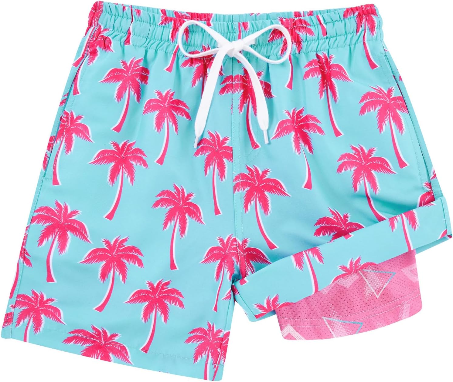Cozople 7-20T Boys Swim Trunks with Compression Liner Big Boys Quick Dry Bathing Suit Stretch 2 in 1 Beach Swimming Shorts