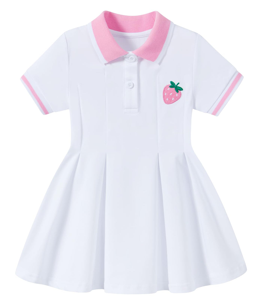 Move Dance Toddler Girls Dress Short Sleeve Polo Sundress Kids Summer Clothes School Casual Outfit 12M-5T