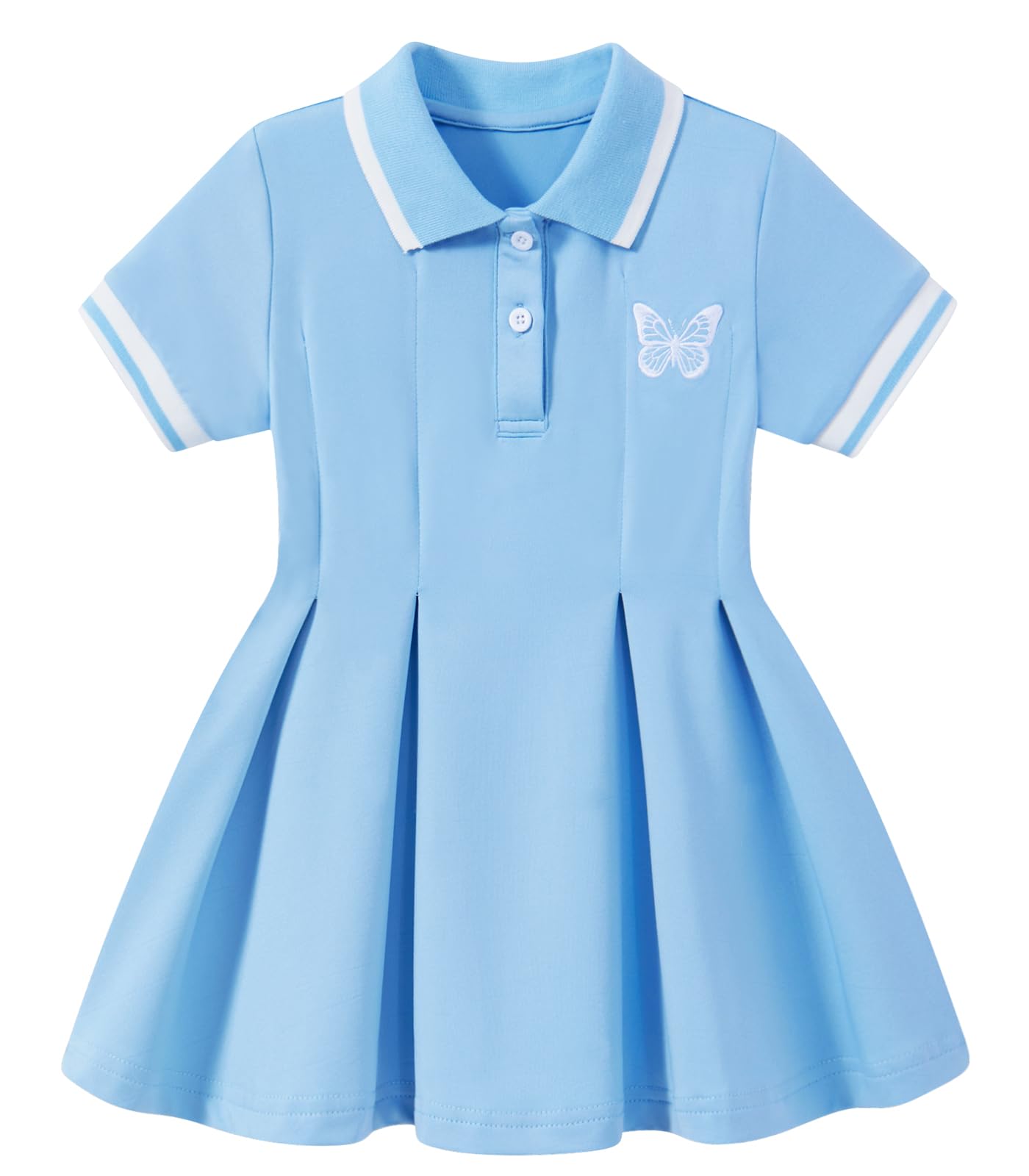 Move Dance Toddler Girls Dress Short Sleeve Polo Sundress Kids Summer Clothes School Casual Outfit 12M-5T