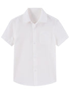 Cozople Boys Short Sleeve Button Down Shirts Solid Striple Seersucker Shirt with Chest Pocket 5-14 Years