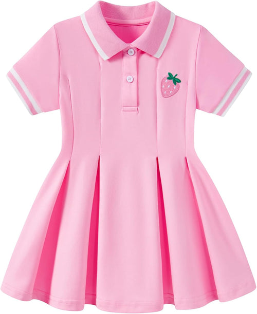 Move Dance Toddler Girls Dress Short Sleeve Polo Sundress Kids Summer Clothes School Casual Outfit 12M-5T