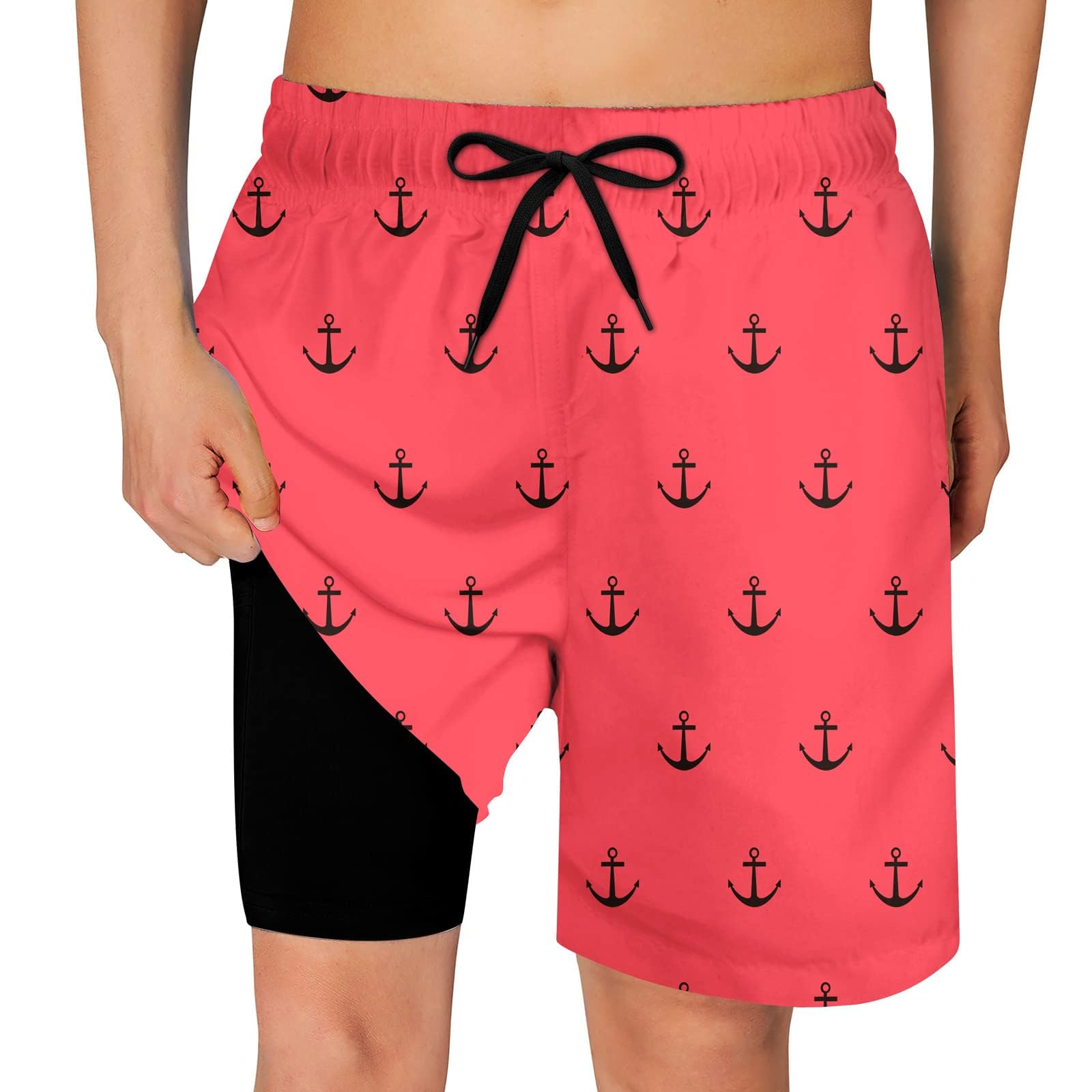 Cozople Boys Swim Trunks Compression Liner Swim Shorts Quick Dry Bathing Suit with Boxer Brief Swimwear 2-20T