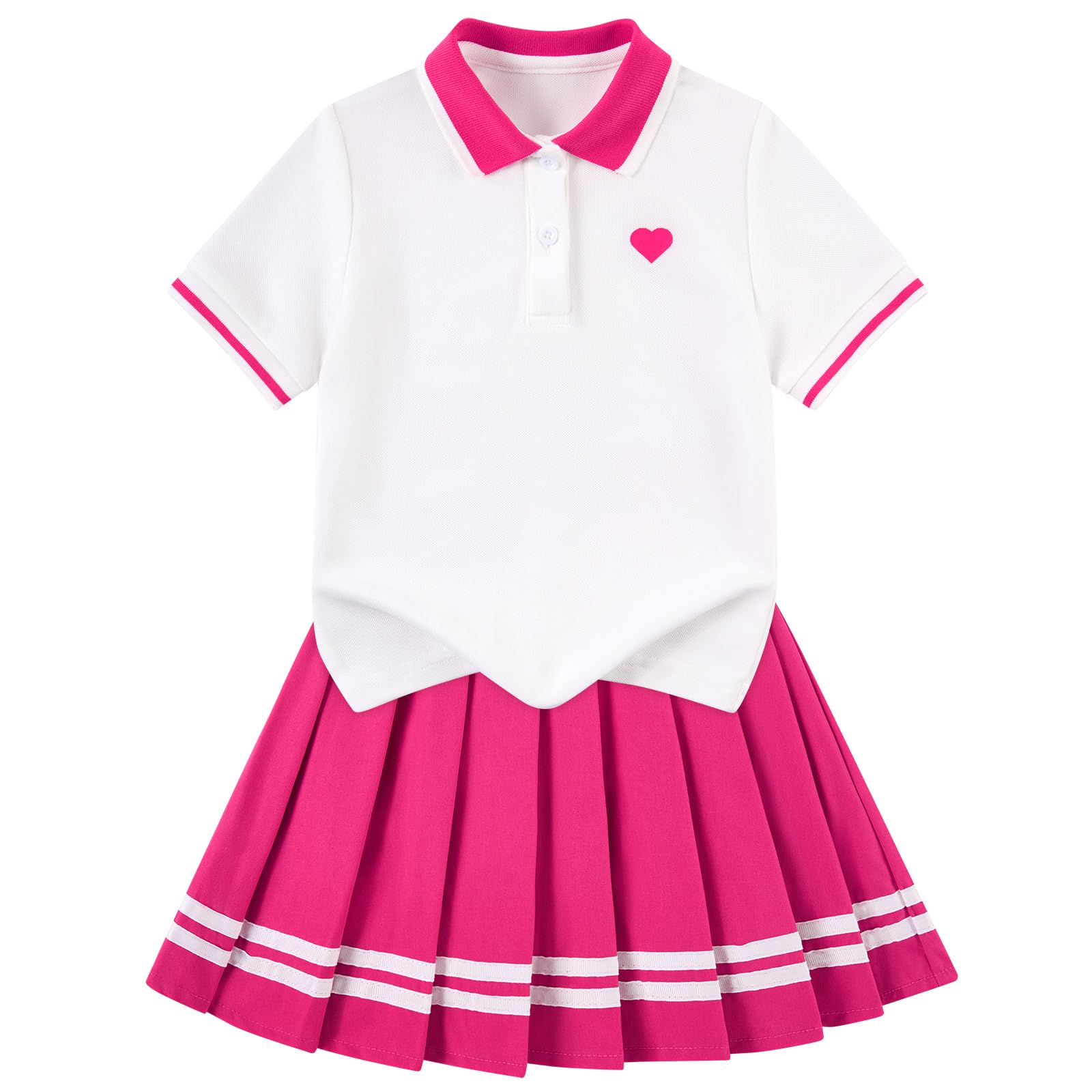 Move Dance Toddler Girls Dress Tennis Clothes Polo Outfit 2 Piece Skirt Set with Shorts 2-7T
