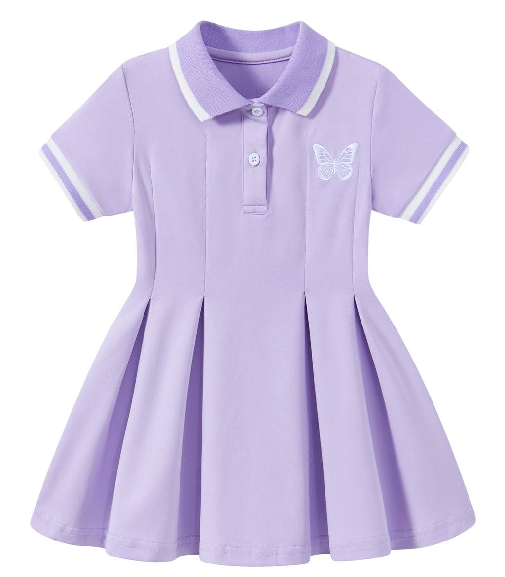 Move Dance Toddler Girls Dress Short Sleeve Polo Sundress Kids Summer Clothes School Casual Outfit 12M-5T