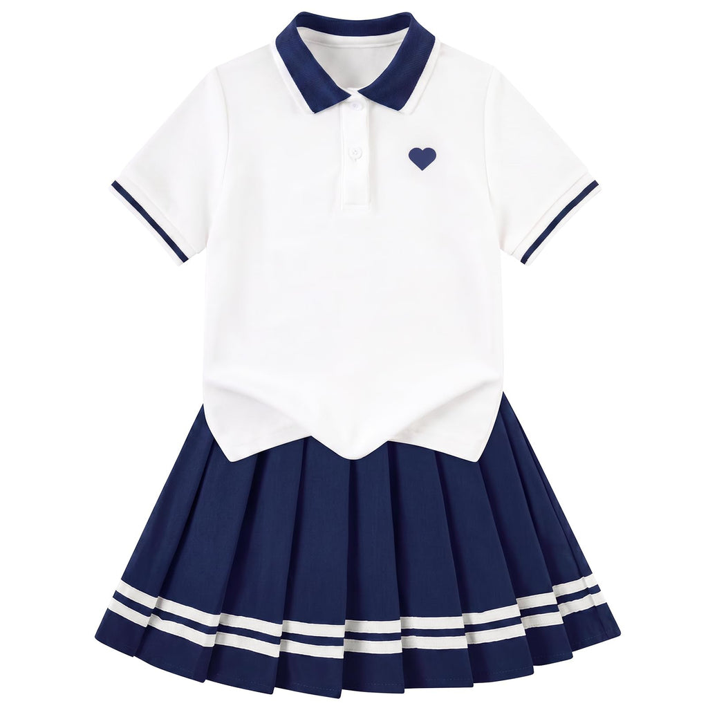 Move Dance Toddler Girls Dress Tennis Clothes Polo Outfit 2 Piece Skirt Set with Shorts 2-7T