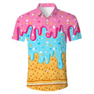 Cozople Mens Hawaiian Shirt Summer 3D Print Casual Short Sleeve Button Down Shirts Fashion Beach Shirt for Holiday
