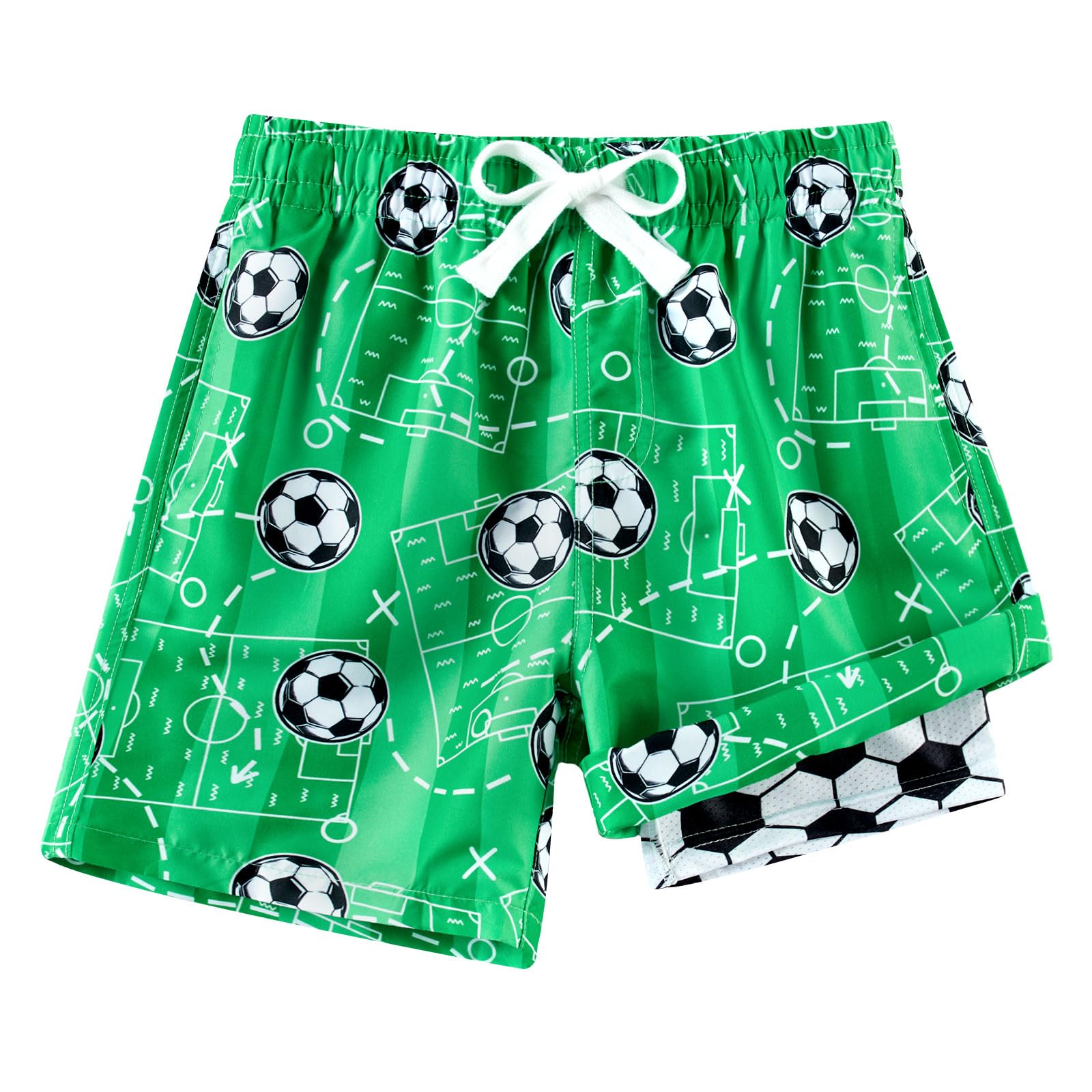 Cozople 7-20T Boys Swim Trunks with Compression Liner Big Boys Quick Dry Bathing Suit Stretch 2 in 1 Beach Swimming Shorts