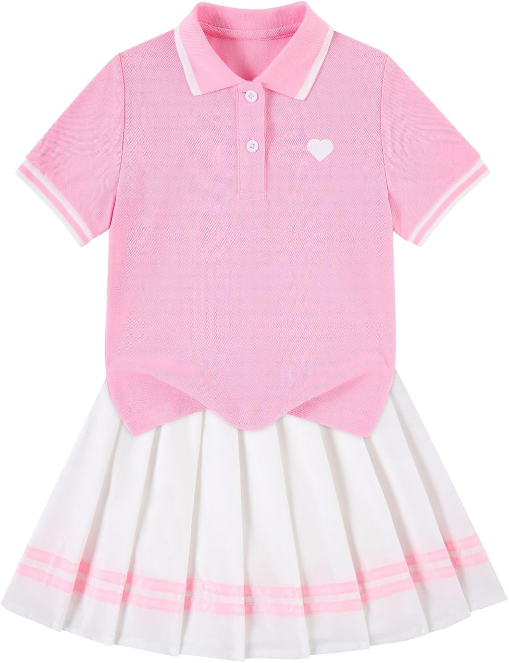 Move Dance Toddler Girls Dress Tennis Clothes Polo Outfit 2 Piece Skirt Set with Shorts 2-7T