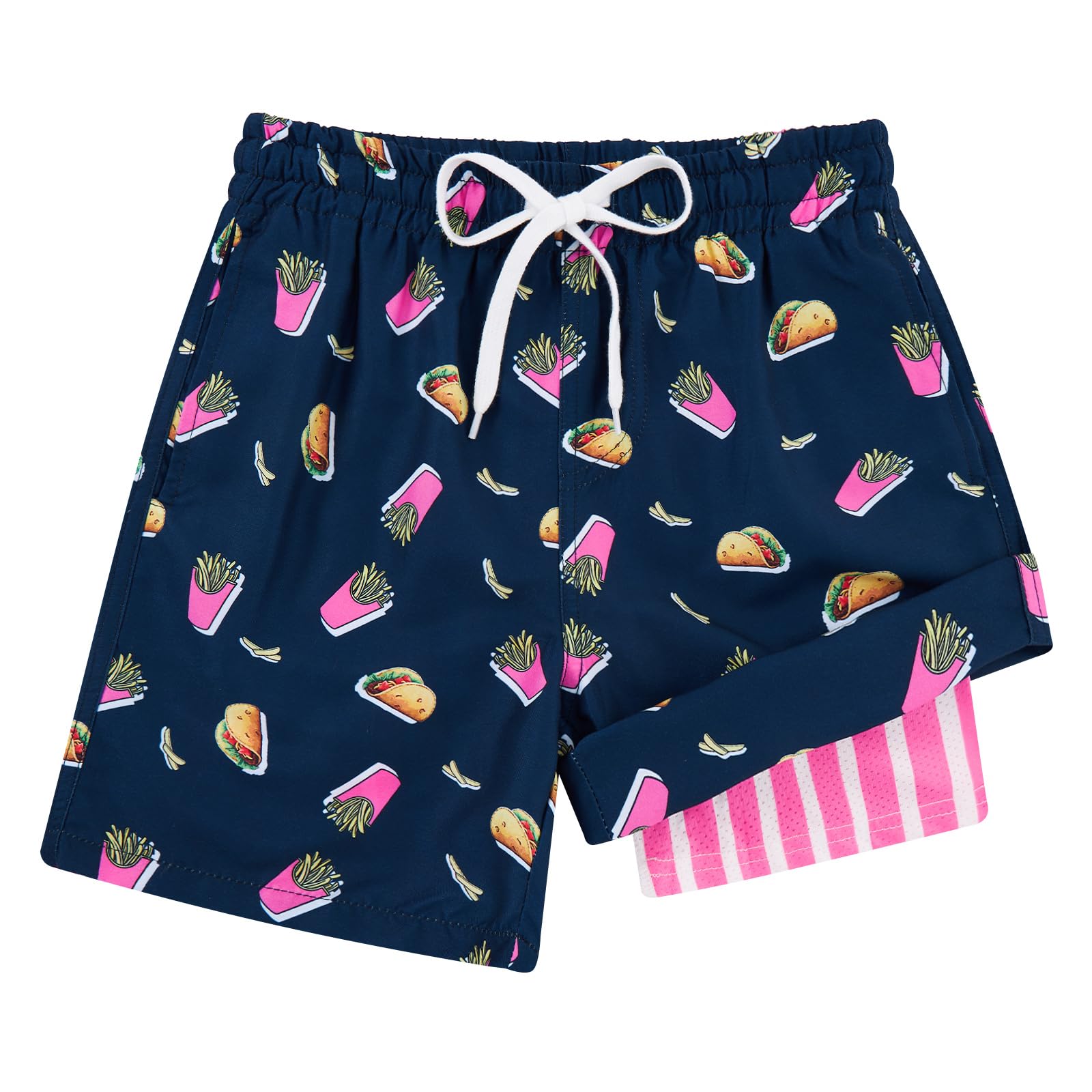 Cozople 7-20T Boys Swim Trunks with Compression Liner Big Boys Quick Dry Bathing Suit Stretch 2 in 1 Beach Swimming Shorts