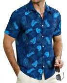 Cozople Mens Hawaiian Shirt Summer 3D Print Casual Short Sleeve Button Down Shirts Fashion Beach Shirt for Holiday
