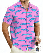 Cozople Mens Hawaiian Shirt Summer 3D Print Casual Short Sleeve Button Down Shirts Fashion Beach Shirt for Holiday