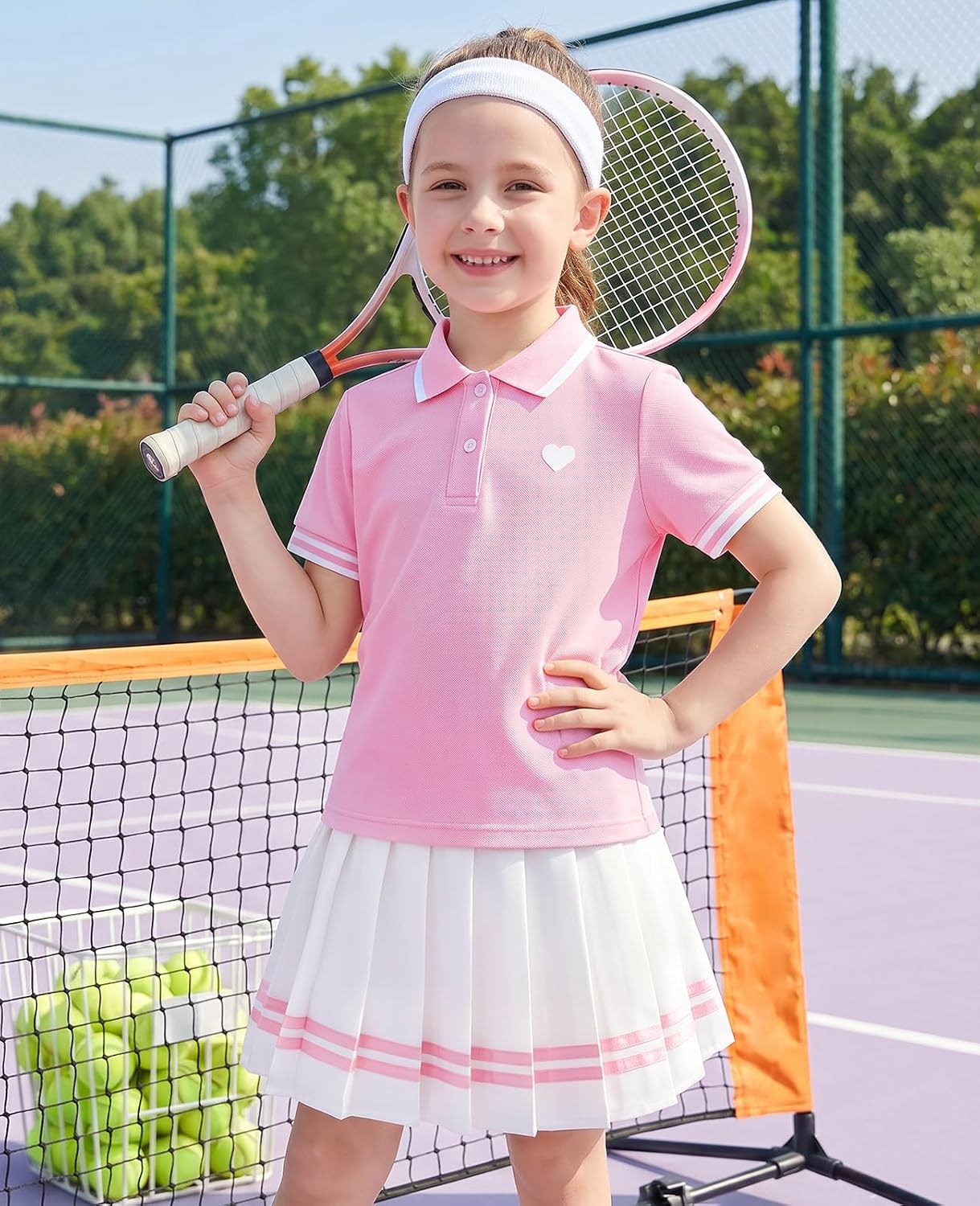 Move Dance Toddler Girls Dress Tennis Clothes Polo Outfit 2 Piece Skirt Set with Shorts 2-7T