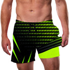 Cozople Men's Swim Trunks with Compression Liner 5.5" Inseam Quick Dry Bathing Suit Boxer Brief Lined Swim Shorts Swimwear
