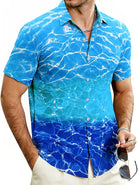 Cozople Mens Hawaiian Shirt Summer 3D Print Casual Short Sleeve Button Down Shirts Fashion Beach Shirt for Holiday
