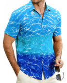 Cozople Mens Hawaiian Shirt Summer 3D Print Casual Short Sleeve Button Down Shirts Fashion Beach Shirt for Holiday