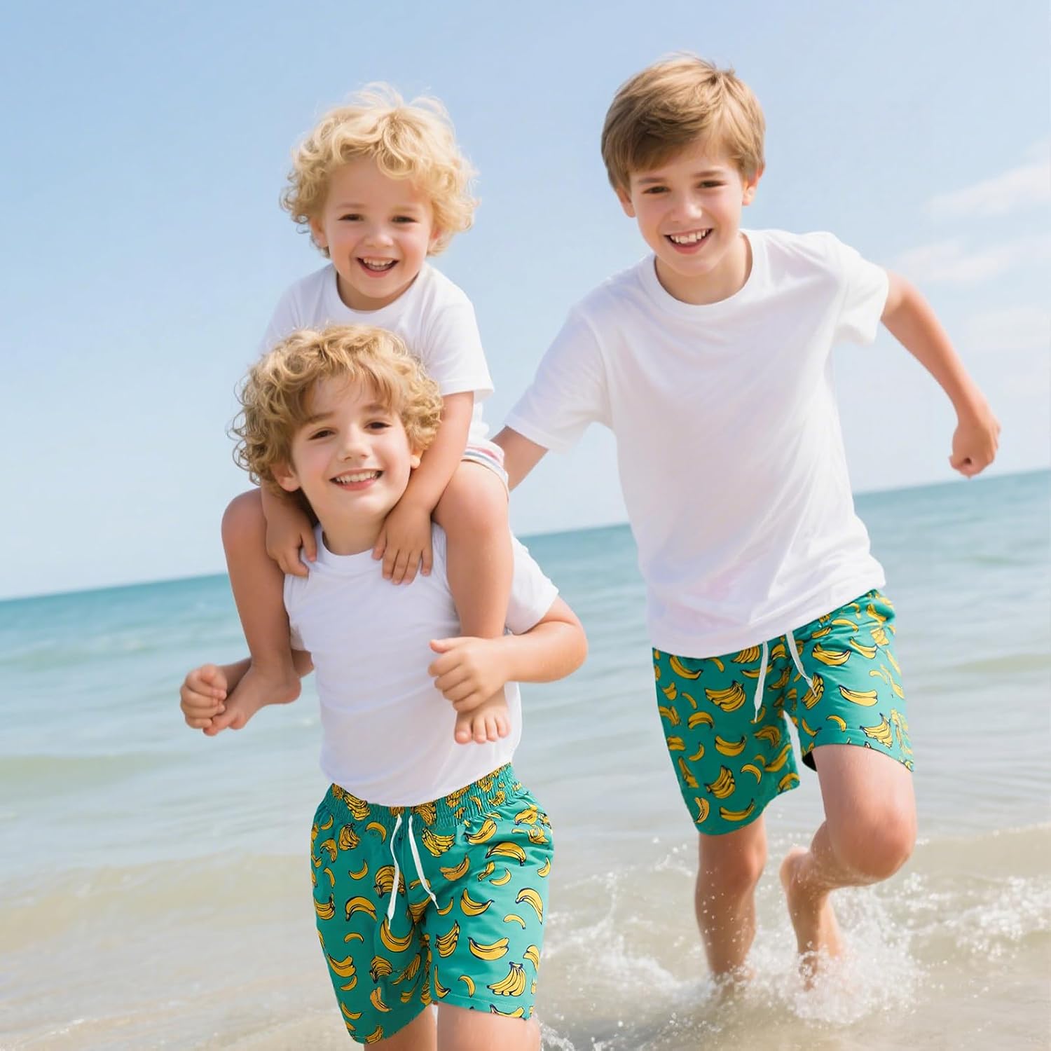 Cozople 7-16T Teen Boys Swim Trunks Quick Dry UPF 50+ Swimwear Bathing Suit for Big Boys Beach Swim Boards Shorts