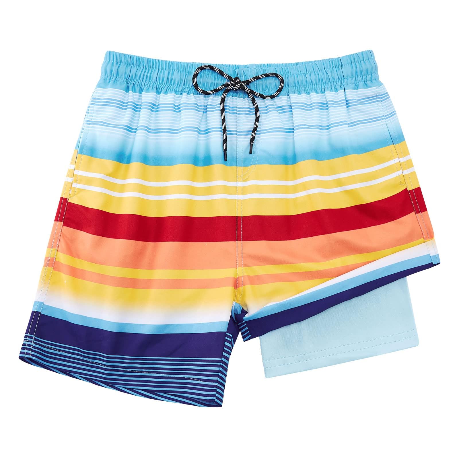 Cozople Boys Swim Trunks Compression Liner Swim Shorts Quick Dry Bathing Suit with Boxer Brief Swimwear 2-20T