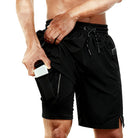 Cozople Mens Swim Trunks with Compression Liner 2 in 1 Quick Dry 9" Zipper Pockets Board Shorts for Surfing Beach Gym