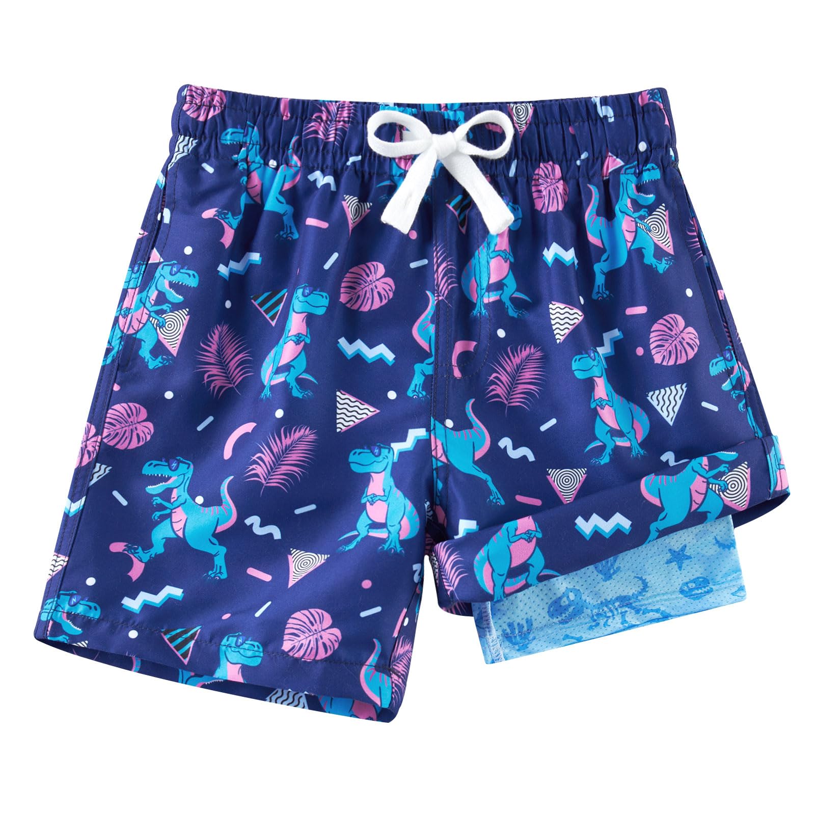 Cozople 7-20T Boys Swim Trunks with Compression Liner Big Boys Quick Dry Bathing Suit Stretch 2 in 1 Beach Swimming Shorts