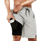 Cozople Mens Swim Trunks with Compression Liner 2 in 1 Quick Dry 9" Zipper Pockets Board Shorts for Surfing Beach Gym