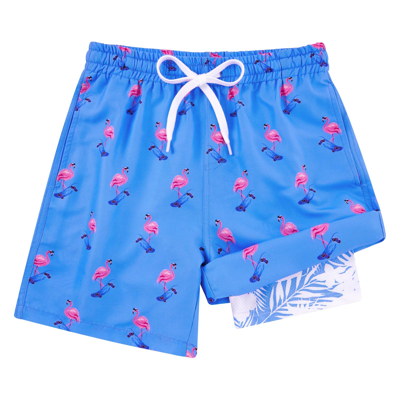 Cozople 7-20T Boys Swim Trunks with Compression Liner Big Boys Quick Dry Bathing Suit Stretch 2 in 1 Beach Swimming Shorts