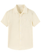 Cozople Boys Short Sleeve Button Down Shirts Solid Striple Seersucker Shirt with Chest Pocket 5-14 Years