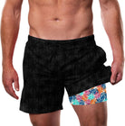 Cozople Men's Swim Trunks with Compression Liner 5.5" Inseam Quick Dry Bathing Suit Boxer Brief Lined Swim Shorts Swimwear