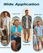 Cozople Mens Hawaiian Shirt Summer 3D Print Casual Short Sleeve Button Down Shirts Fashion Beach Shirt for Holiday