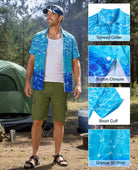 Cozople Mens Hawaiian Shirt Summer 3D Print Casual Short Sleeve Button Down Shirts Fashion Beach Shirt for Holiday