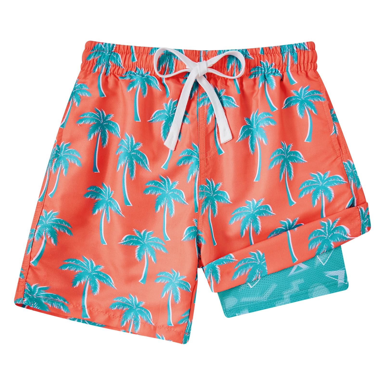 Cozople 7-20T Boys Swim Trunks with Compression Liner Big Boys Quick Dry Bathing Suit Stretch 2 in 1 Beach Swimming Shorts