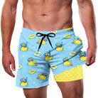 Cozople Men's Swim Trunks with Compression Liner 5.5" Inseam Quick Dry Bathing Suit Boxer Brief Lined Swim Shorts Swimwear