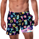 Cozople Men's Swim Trunks with Compression Liner 5.5" Inseam Quick Dry Bathing Suit Boxer Brief Lined Swim Shorts Swimwear