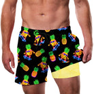 Cozople Men's Swim Trunks with Compression Liner 5.5" Inseam Quick Dry Bathing Suit Boxer Brief Lined Swim Shorts Swimwear