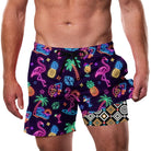 Cozople Men's Swim Trunks with Compression Liner 5.5" Inseam Quick Dry Bathing Suit Boxer Brief Lined Swim Shorts Swimwear