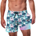 Cozople Men's Swim Trunks with Compression Liner 5.5" Inseam Quick Dry Bathing Suit Boxer Brief Lined Swim Shorts Swimwear