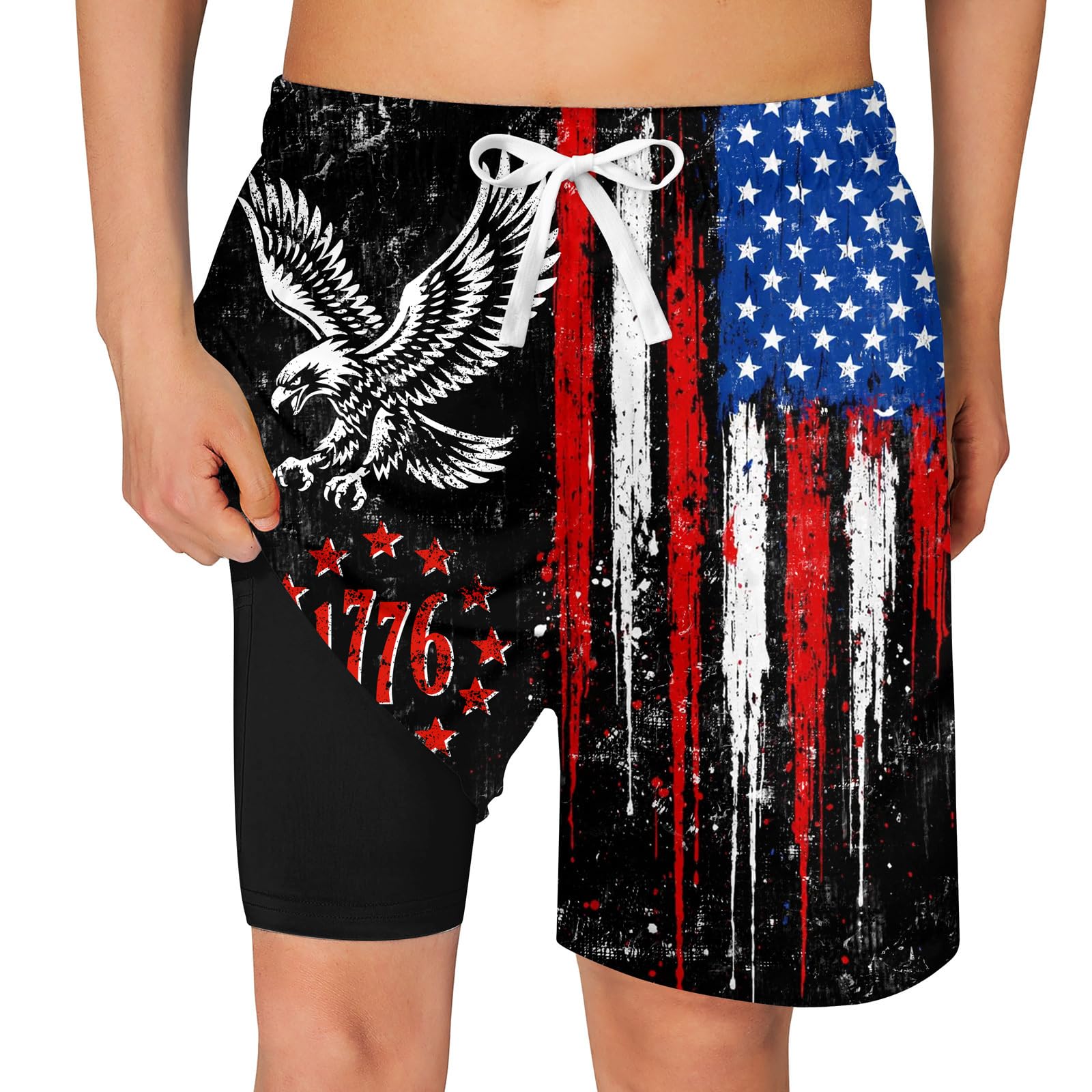 Cozople Boys Swim Trunks Compression Liner Swim Shorts Quick Dry Bathing Suit with Boxer Brief Swimwear 2-20T