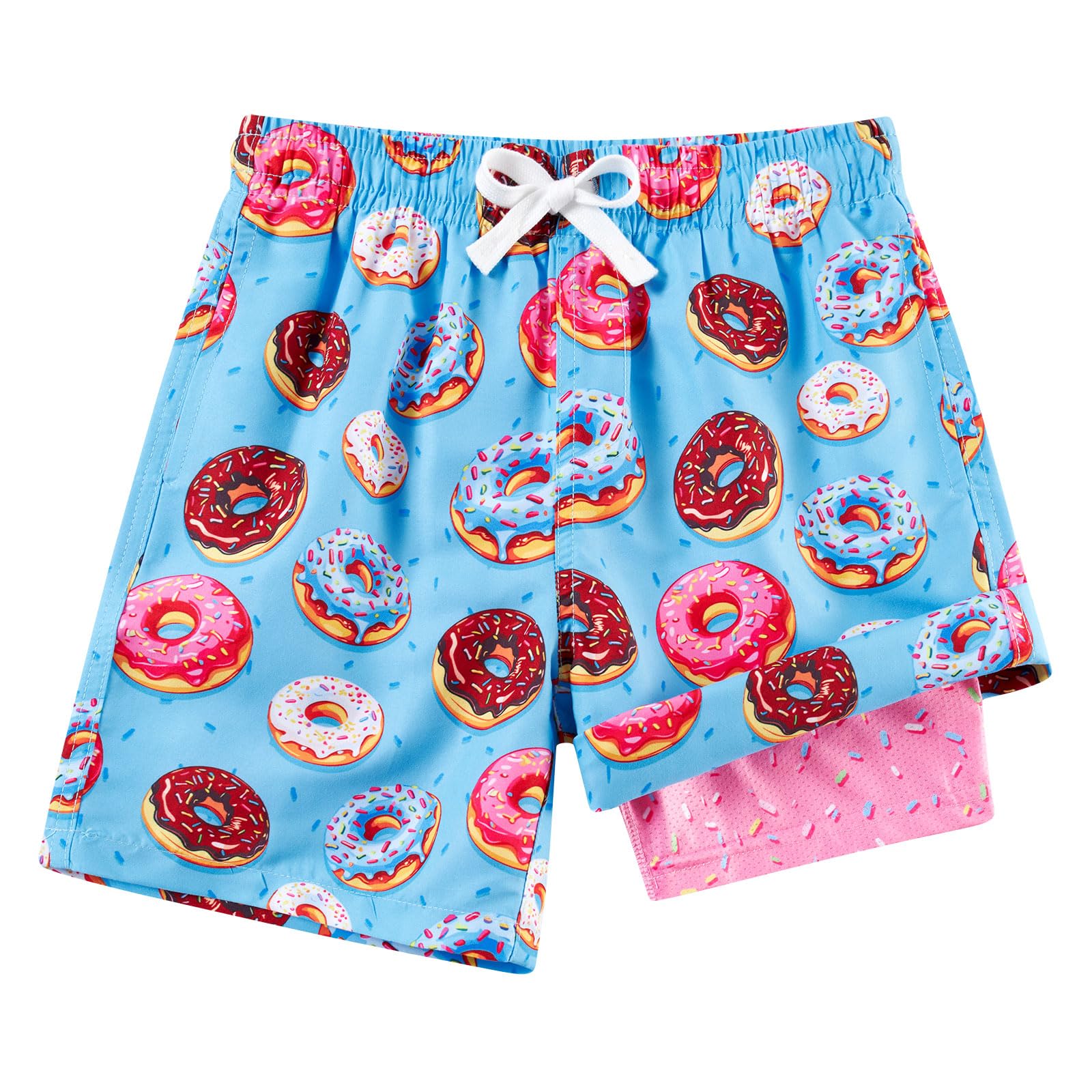 Cozople 7-20T Boys Swim Trunks with Compression Liner Big Boys Quick Dry Bathing Suit Stretch 2 in 1 Beach Swimming Shorts