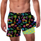 Cozople Men's Swim Trunks with Compression Liner 5.5" Inseam Quick Dry Bathing Suit Boxer Brief Lined Swim Shorts Swimwear